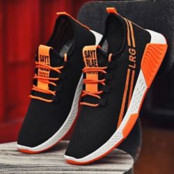 SS606-blackorange Sepatu Sneakers Running Import Terbaru