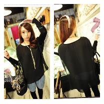 T58510 IDR.94.OOO MATERIAL COTTON+CHIFFON-LENGTH-INNER-55CM,OUTER-65CM-BUST-86-100CM WEIGHT 240GR COLOR BLACK